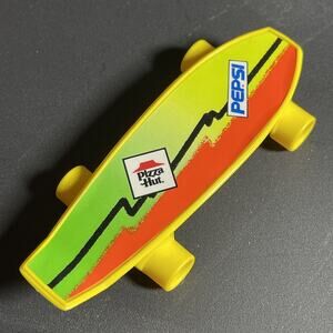 Vintage 1987 Plastic Pizza Hut And Pepsi Toy Skate Board